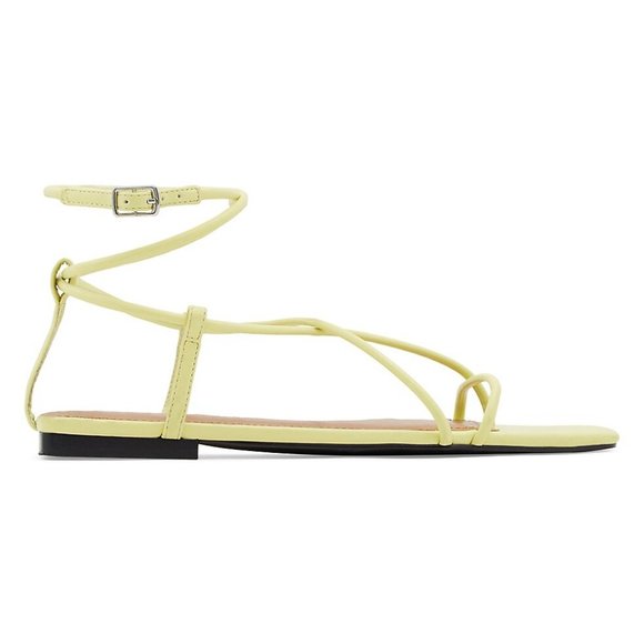 Who What Wear Zander strappy square toe sandals in lime - Picture 6 of 7